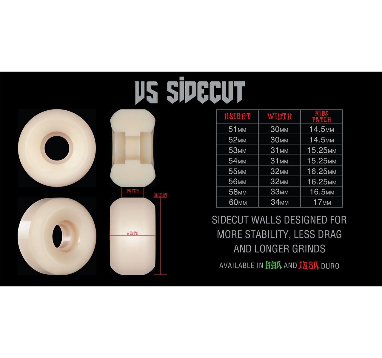 Bones Skateboard Wheels 53mm STF V5 Sidecut 99A White
