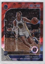 2019 Panini NBA Hoops Premium Stock Red Cracked Ice Prizm Jordan Poole Rookie RC