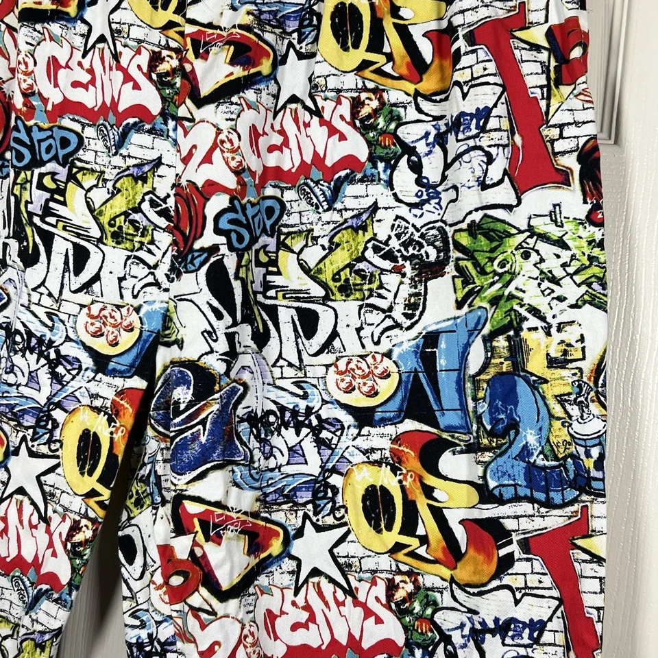Pantalones de Chef UA CHEF™ Graffiti Para Hombre 4 Bolsillos Sueltos Estampados 100% Algodón Talla LG Foto 4 de 4