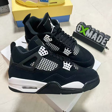 Jordan 4 Retro "White Thunder" Men's Mid Top Basketball Shoes Size 7-12