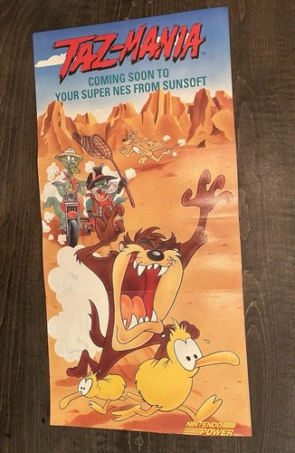 Vintage Taz Poster- Nintendo Power Insert