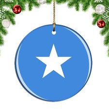 Somalia Flag Round Christmas ornament city travel souvenir