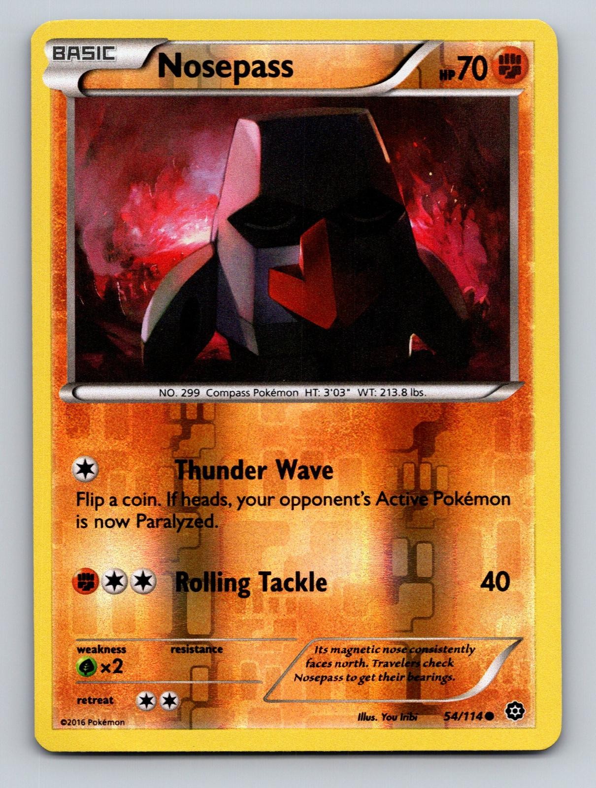 Nosepass 54/114 Common Steam Siege Near Mint Reverse Holo