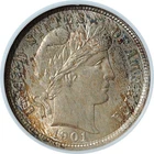1901 Barber Dime MS63 ANACS Soapbox