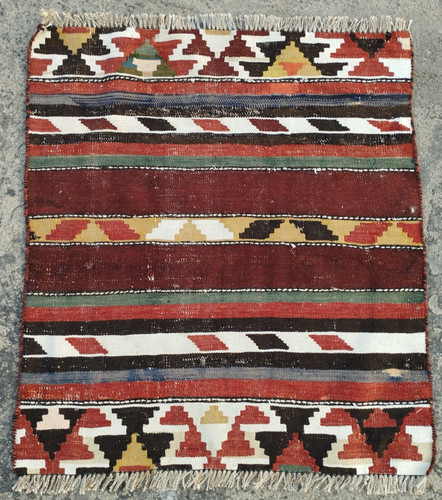 Vintage Handmade Traditional Epic Afghani wool Kilim Floor Rug Carpet 87x78cm