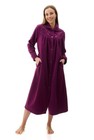 Womens Givoni Burgandy Mid Length Button Winter Dressing Gown Bath Robe 74