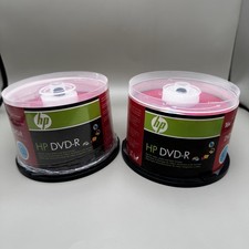  100 HP Blank 16X DVD-R DVDR Logo Branded 4.7GB Media Disc 2x50pk