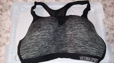 Victoria  s Secret Incredible Sports Bra 36DD Gray Black Max Support Racerback VS