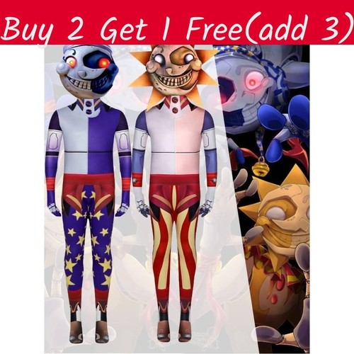 Fnaf Sun And Moon Cosplay Jumpsuit Milk Silk Roleplay Costume For Anime Fans