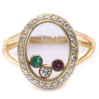 Chopard Happy Diamonds Vintage Ring with Gemstones in 750/18ct Gr. 53