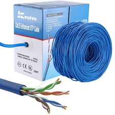 RJ45 CAT6 1000FT by JEVOLVE – Bulk Ethernet Cable for Internet, CCTV & LAN