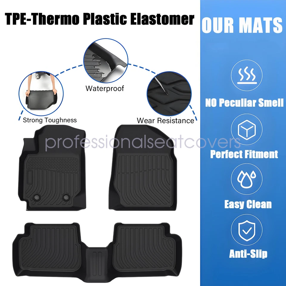 Juego de alfombrillas negras para Toyota Corolla TPE 2000-2006 3D delanteras y segunda fila Foto 3 de 4