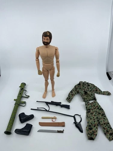 Vintage 70's Hasbro Kung Fu Grip GI Joe Flocked Hair With Clothes And Boots