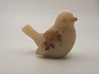 Fenton CAMEO SATIN "Chocolate Roses" Glass Bird Figurine Hand Painted Signed VTG