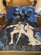 Star Wars Twin Size Reversible Comforter Bedding Great Condition Vintage