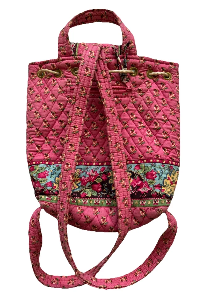 Mochila Vera Bradley Provincial Roja a Presión Mediana Bolso Retirado Acolchado Foto 3 de 4