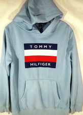 Tommy Hilfiger-Young Mens/Teens-Pullover Hoodie Sweatshirt-Large 16/18-Blue