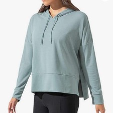 Mondetta Ottoman Performance Luxury Moisture Wicking Hoodie Green Preppy SMALL