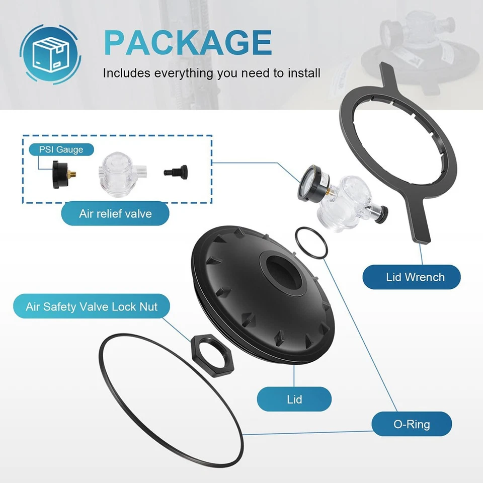 154856 Tank Lid Closure Kit 8.5" for Pentair Triton Pool Spa Filter TR100, TR140 - Image 4 of 4