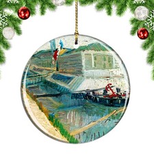 Van Gogh Bathing Float On The Seine At Christmas ornament city travel souvenir