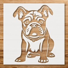 Seated Dog Illustration Wall Art Reusable Plastic Stencil for DIY Crafts - St