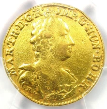 1753 Austria Gold Maria 1/2 Sovereign D'or Coin 1/2 SDO - PCGS VF Details - Rare