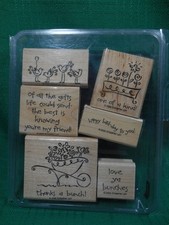 Stampin Up Love Ya Bunches Set of 6 Stamp Set New Friend Thanks Birthday