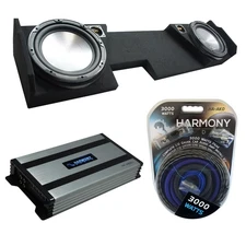 2014 - 2018 GMC Sierra Double Cab Harmony HA-A102 Dual 10 Sub Box HA-A800.1 Amp