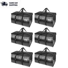 6-Pack Oversized Moving Bags with Reinforced Handles - Heavy-Duty Storage Totes