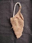 Handcrafted Rafia & Pearl Drawstring Bag - Seashell Beach