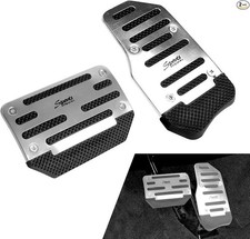 2 PCS Car Non-slip Pedal Pads Set, Alloy Brake Pedal Protectors, Color: Slver