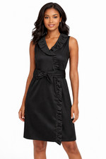Eliza J Ruffle Neck Sleeveless Formal Classic Little Black Dress Elegant sz 12