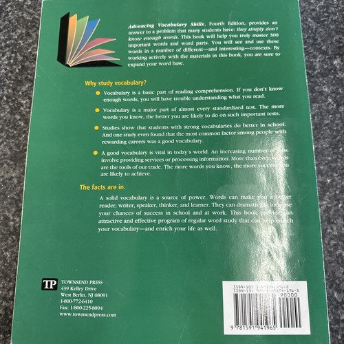 ADVANCING VOCABULARY SKILLS Instructor’s Edition By Sherrie L Nist *VG+* - Picture 3 of 6