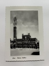 Siena public palace black and white postcard travelled written in 1964
