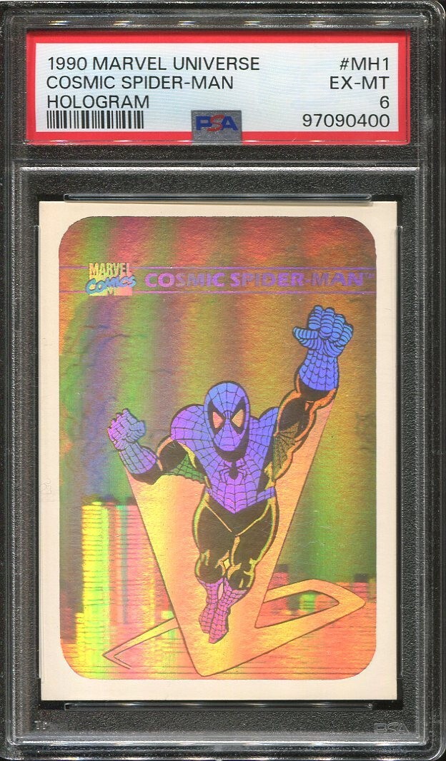 1990 Marvel Universe Hologram Cosmic Spider-Man #MH1 PSA 6 EX-MT
