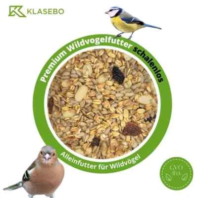 KLASEBO 20 kg Premium Wildvogelfutter schalenlos Vogelfutter Streufutter Fettfutter