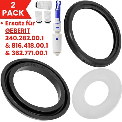 2 Stück Geberit Spülkasten Dichtungen - Gummi & Silikon Abdichtungsset