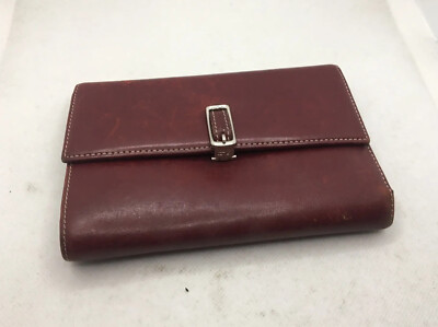 COACH Red Leather Tri-fold Soho Wallet Organizer Buckle Stitching