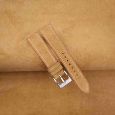 Light brown Suede Leather Watch Strap Band 18mm 20mm 22mm