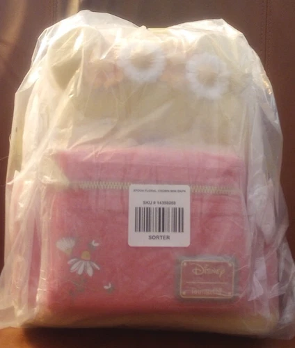 Loungefly Disney Winnie the Pooh Floral Crown Flocked Mini Backpack New