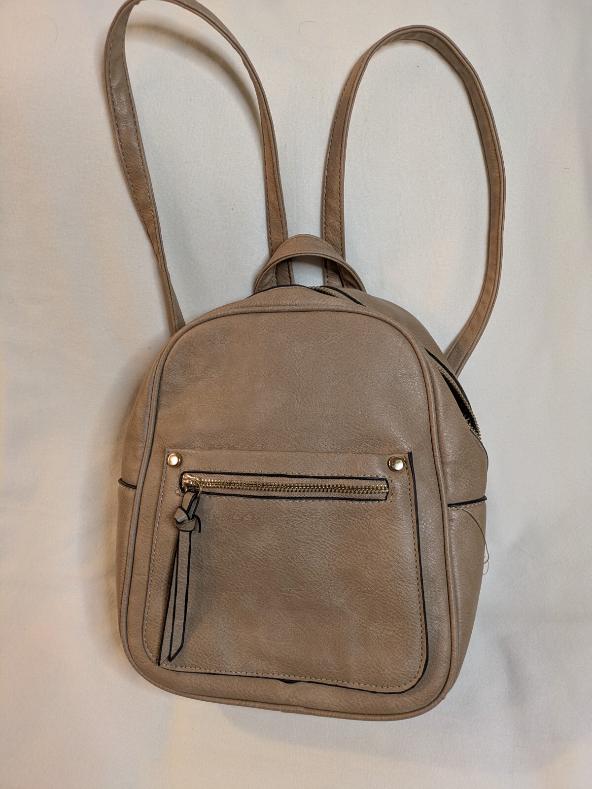 Lightweight Tan Backpack Purse for Women with Zipped and Slip Pockets