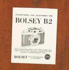 BOLSEY B2 INSTRUCTION BOOK/37906