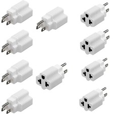 White 10Pack USA Canada 4 in 1 AC Power Adapter,15A 125V to 20A 250V Adapter