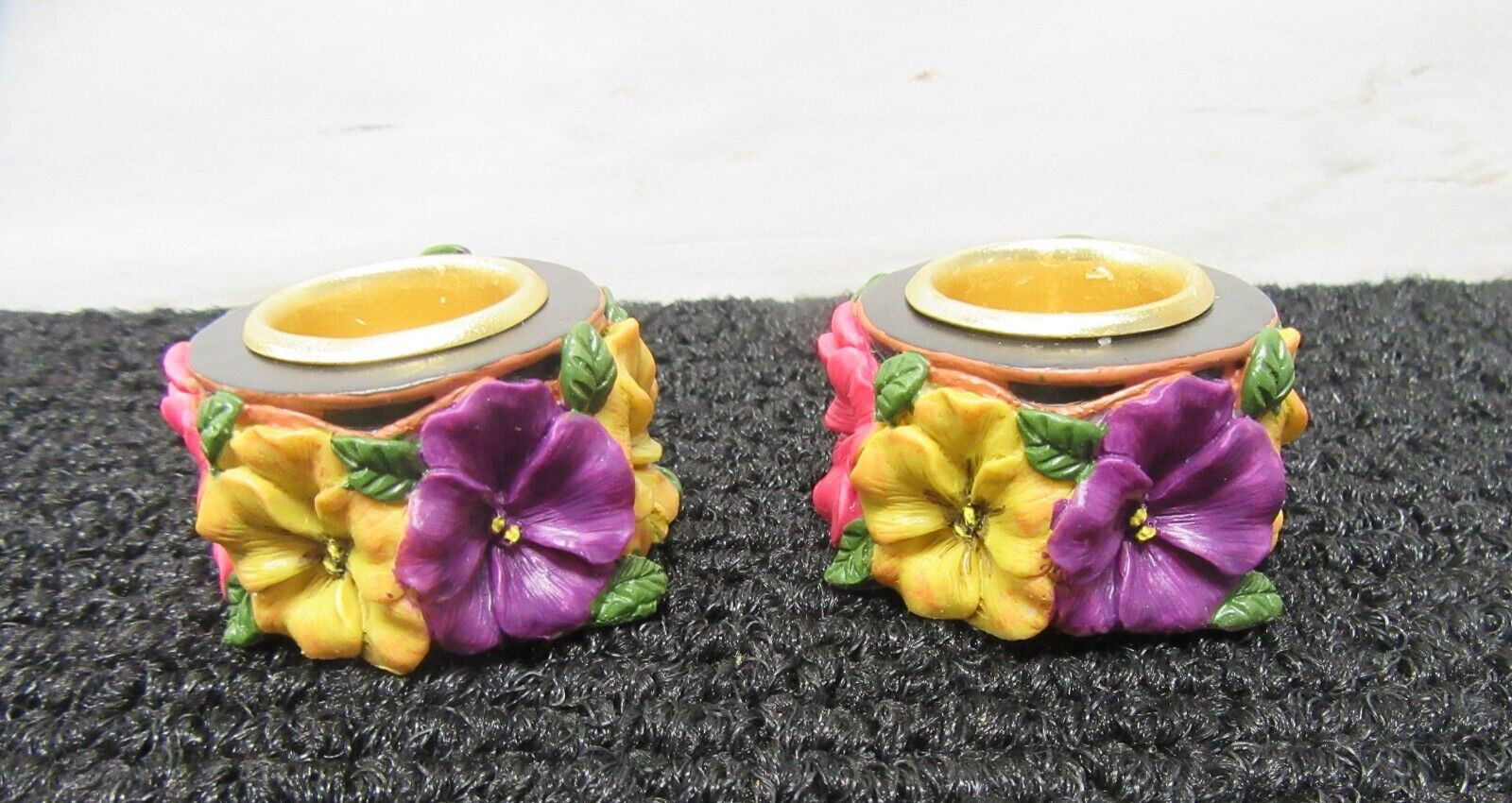 Tiki Totem 2 Pc Taper Candle Set w/Holders, Combined shipping on multi purchase!