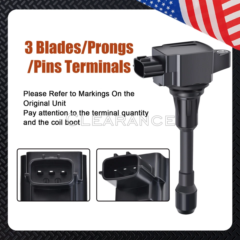 Set of 4 Ignition Coils for Nissan Altima Sentra Cube Rogue UF-549 22448-ED000 Foto 4 de 4