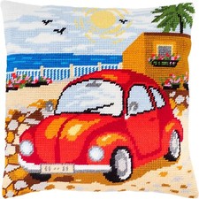 Needlepoint/Tapestry throw pillow cover "PROMENADE DES ANGLAIS" embroidery kit