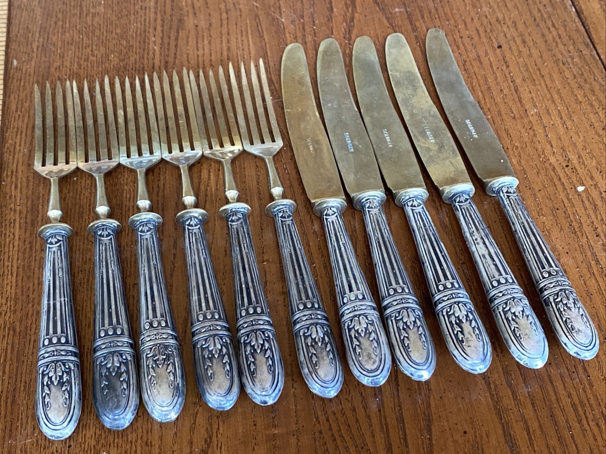 Antique Solingen 800 silver Ornate Hollow Handles forks