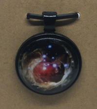Galaxy Round Glass Dome Cabochons 1" Black Bezel Pendant New Free Ship 532