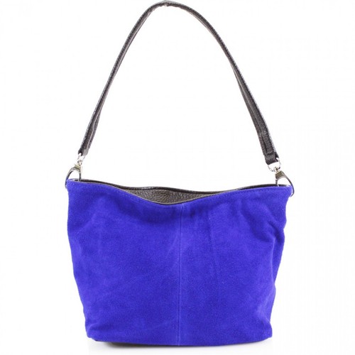 Bolso de hombro genuino italiano de cuero gamuza tamaño mediano estilo cubo - Imagen 20 de 21