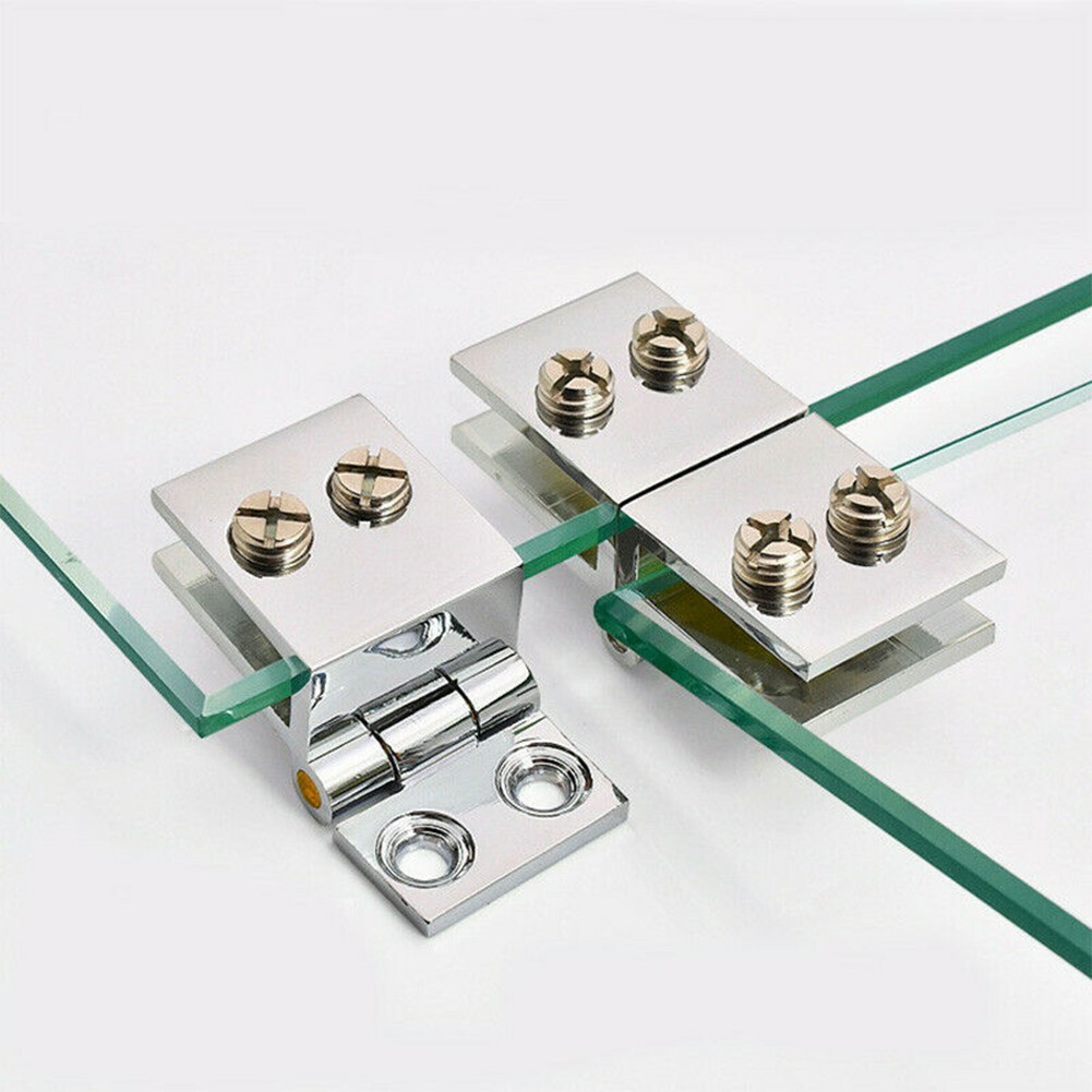 2 X Bathroom Shower Glass Door Hinges Cabinet Cupboard Hardware Clamp ...